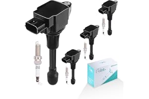 AULINK 4PCS UF549 Ignition Coil Pack & 9029 Spark Plugs (1.6L 1.8L 2.0L 2.5L 5.0L 5.6L) Fits for Nissan Altima Rogue Sentra Versa NV200 2007-2019, for Infiniti FX50 M56 QX60 QX70 2009-2019 C1696