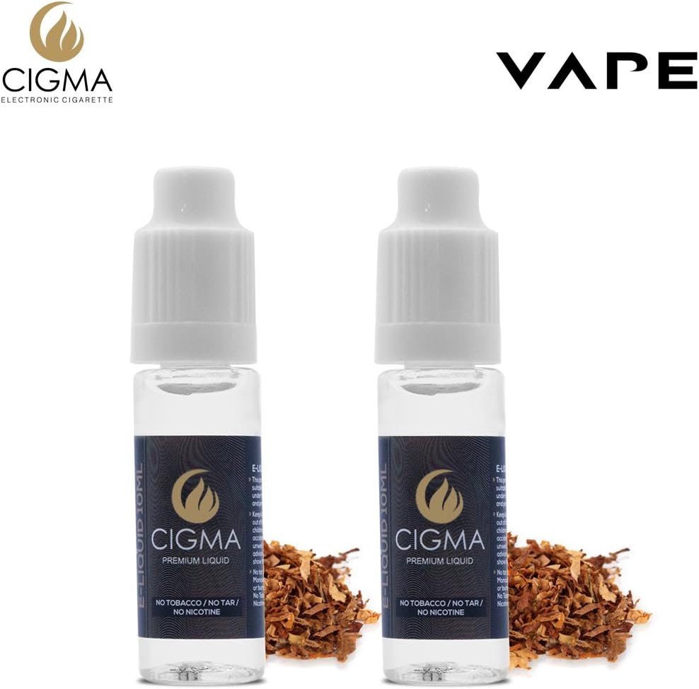 CIGMA 2 X 10ml E Liquid - Classic Tobacco - 2 Pack Only High Grade Ingredients - Made for Electronic Cigarette and E Shisha - Eliquid
