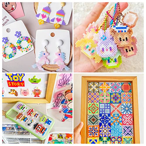 INSCRAFT Ironing Beads Set, 25000 Pieces Large Ironing Beads 5 mm, 26 Colours XL Ironing Beads, Large Ironing Beads with 10 Ironing Paper, 127 Beads Templates and 4 Ironing Beads Plates, Beads from 3 Years