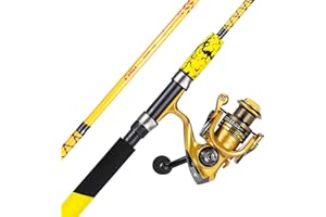 Sougayilang Spinning Reel and 2-Piece Fishing Rod Combo, Durable Graphite & Fiberglass Rod, Split-Grip Cork Handle,Right/Left Handle Position