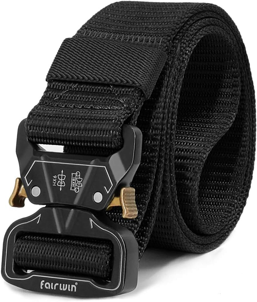 FAIRWIN Tactical Belt, Military Utility Belt Nylon Web Rigger Belt Work Belt with Heavy-Duty Quick-Release Buckle