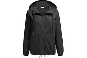 SoTeer Women's Waterproof Raincoat Outdoor Hooded Rain Jacket Windbreaker S-XXXL