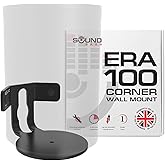 Sound Bass ERA100 Corner Wall Mount Bracket - Low Profile, Black, Single (1pc), Complete with All Mounting Hardware Compatible with Sonos ERA 100 Speaker