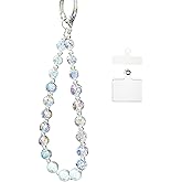 QATYYY Sparkle Crystal Pearl Phone Wrist Strap for Women, Sparkling Beaded Cellphone Lanyard Chain