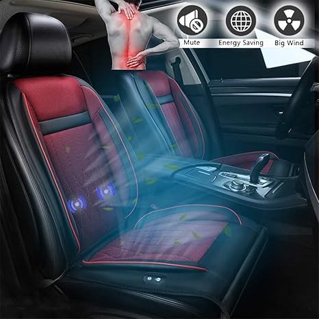 Amazon Co Jp カーベンチレーション マッサージクッション 冷却カーシート人間工学的で快適な夏の冷却 温度コントローラーで運転するための振動マッサージはほとんどの車に適合 赤 ホーム キッチン