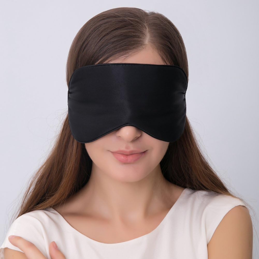 Alaska Bear Natural Silk Sleep Mask, Blindfold, Super Smooth Eye Mask (Black): Health & Personal Care