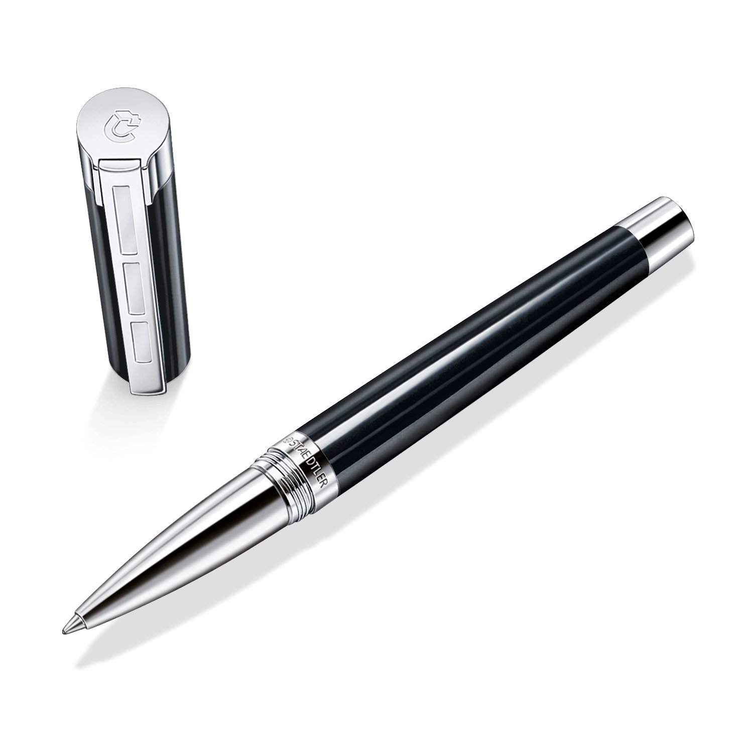 STAEDTLER Initium Resina 9PB219M-9 Rollerball Pen Black Stainless Resin M Black Made in Germany with Elegant Gift Packaging