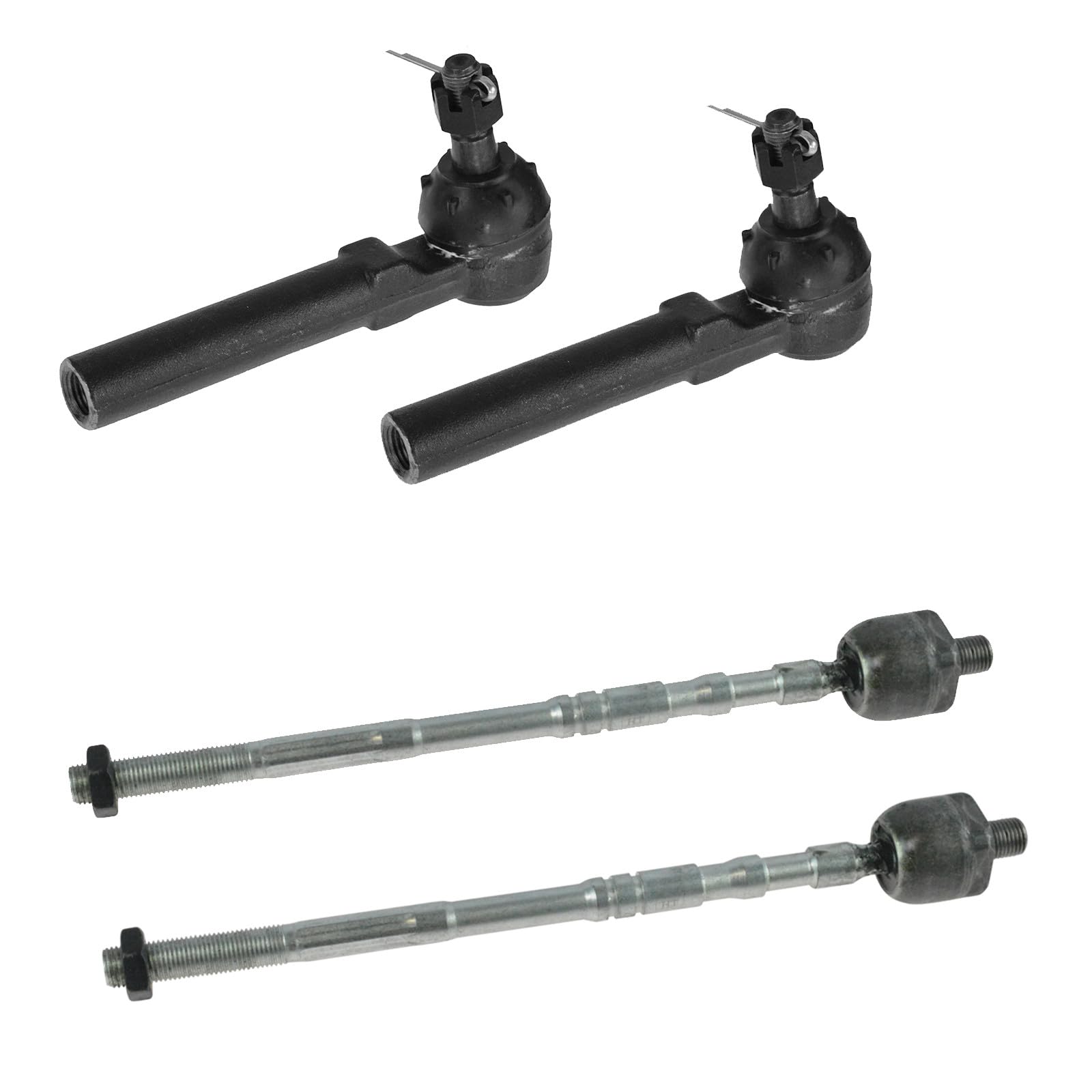TRQ Front Inner and Outer Tie Rod Set 4 Piece Compatible with 2002-2004 Subaru Impreza Image