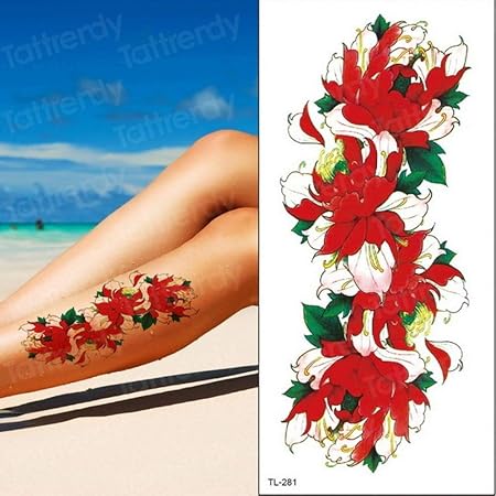 Handaxian 3pcstattoo Autocollant Femme Rose Eau Tatouage
