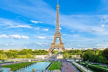 Amazon Co Jp 特大 ポスター パリフランスエッフェル塔スカイブルー 壁紙ウォールステッカーポスター 594x4mm Generic