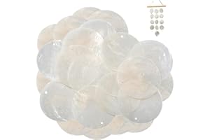 100PCS Capiz Shells, 2 Inch Round Shells with Holes, Polished Natural Capiz Decor, DIY Sea for Crafting, Jewelry Making