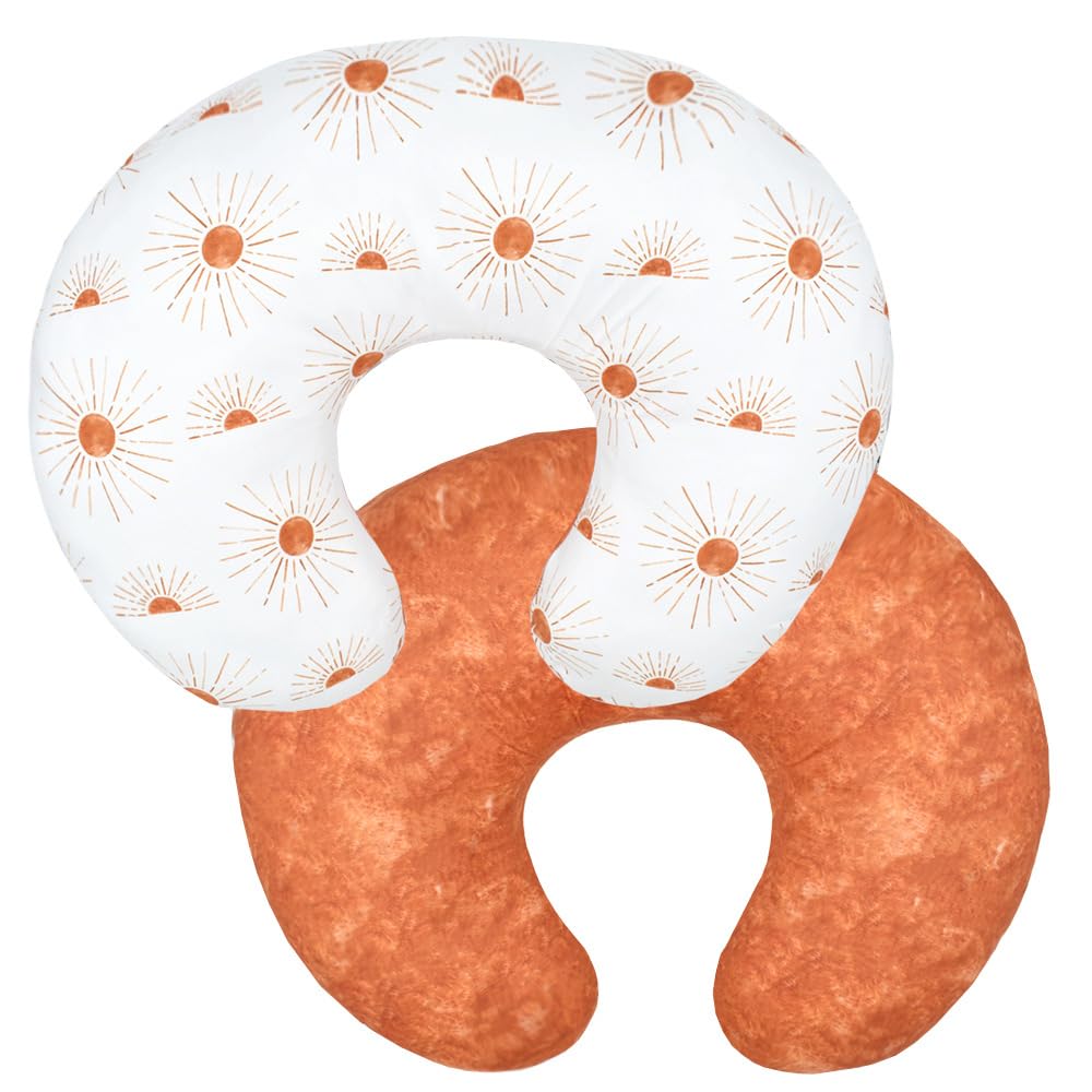 Baby Nursing Pillow Cover, Infant Removable Breastfeeding Pillow Cover Two-Sided Design, Cute Pattern Newborn Nursing Pillowcase Slipcovers Cushion Cover for Girls Boys 22.5 x 18"(1 Pack)