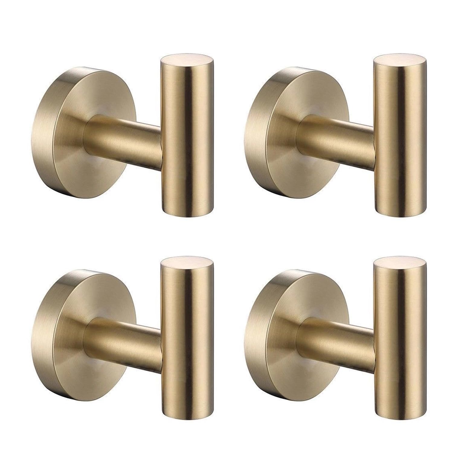 Bathroom Towel Hook, SUS 304 Gold Robe Hook Stainless Steel Heavy Towel Robe Hook Holder (4 Gold)
