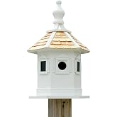 Home Bazaar Enchantment Decorative Bird House, White | Ornate Victorian-style birdhouse adds garden charm; weather-resistant construction for outdoor display.