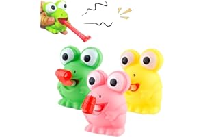 LBKKC Easter Basket Stuffers Stress Rubber Frog Toys Tongue Sticking Out, Creative Party Favor, Novelty Relief Squeeze Toys Funny Gags Gifts for Kids Adults ,Sensory Toys,3 Pack