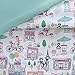 Comfort Spaces Paco 3 Piece XL/Twin Comforter Set Kitty Cat Paris Eiffel Tower Cute Print for Toddler Kids Boys Girls All Season Down Alternative, Aqua