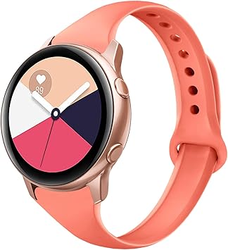 Yutior Sport Bands Compatible with Samsung Galaxy Watch Active 40mm & Galaxy Watch Active 2, 20mm Silicone Band Narrow Wristband for Samsung Galaxy ...