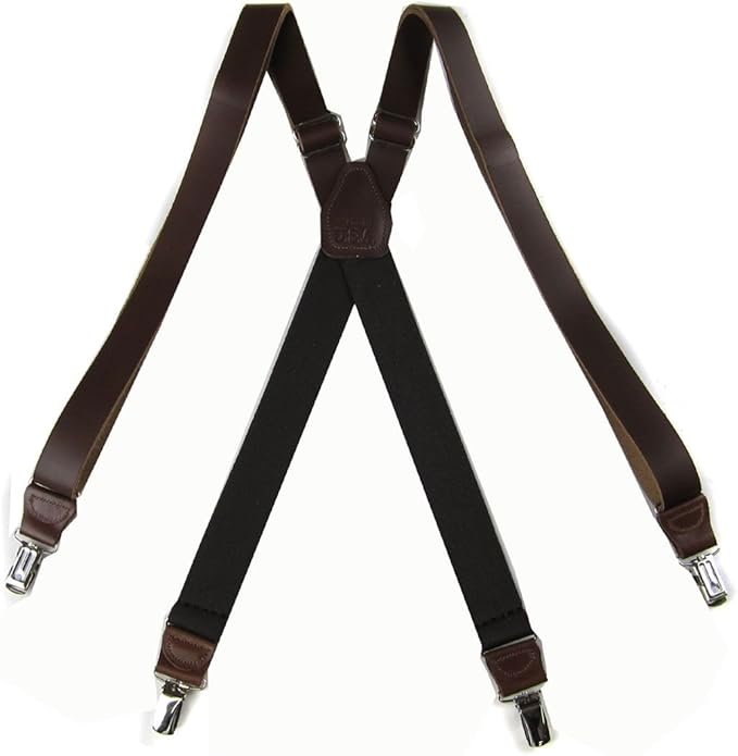 Brown Dress Leather Suspenders at Amazon Men’s Clothing store Apparel