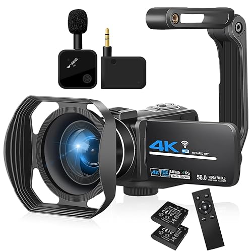 KOMERY Camcorders Video Camera 4K 56MP Video Camera for