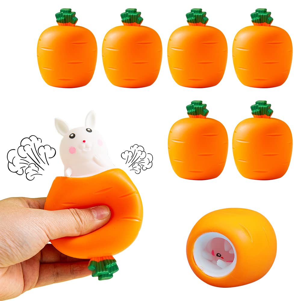 2026 New Easter Basket Essentials Pop Up Carrot Bunny, Upgrade Easters Squishes Carrot Rabbit Funny Novelty Toy, Easter Party Favors Basket Filler Ideas Gifts for Kids Adult (4)