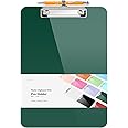 Sooez Plastic Clipboard with Pen Holder, [10% Thicker] Clip Boards 8.5x11 with Low Profile Clip, Cute Hanging Clipboard, Standard Letter Size A4 for Women Kid Teacher, Office & School Supplies