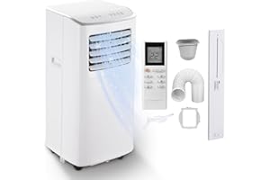COOLBLUS 8500 BTU Portable Air Conditioners Cool Up to 360 Sq.Ft,3-in-1 AC Unit with Remote Control/LED Display/Installation Kits & Screwdriver/24Hrs Timer for Home/Office,White