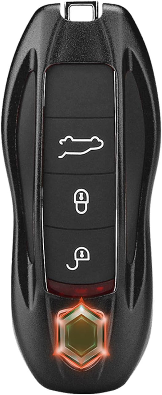 MissBlue Aircraft Aluminum Key Fob Cover For Porsche Remote Key, Protector Case Fits Porsche Macan Panamera Cayenne Car Key Fob, Unisex Key Fob Keychain for Men Key Fob Holder for Women - Black