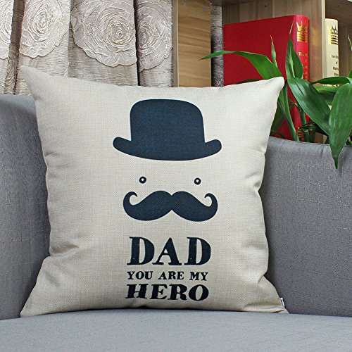 Mustache Decorative Throw Pillow Covers Cotton Linen Square