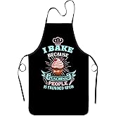 zukmvuh Baking Apron for Women I Baking Because People Is Frowned Aprons Gifts for Men Woman Family Friends