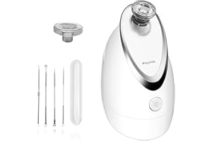 Kingsmile Face Steamer, Nano Facial Steamer for Sinuses & Unclogs Pores Hot Steam Vaporizer for Home Facial SPA, Face Humidifier for Clear Blackheads Acne Deep Clean - 4 Piece Stainless Steel Skin Kit