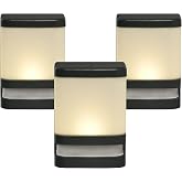 Xodus Battery Operated LED Deck &amp; Stair Light, Motion Sensor, Black, 3 Pack | Illuminates steps for safer footing, motion-activated, low glow dusk to dawn, water resistant, indoor/outdoor, timer