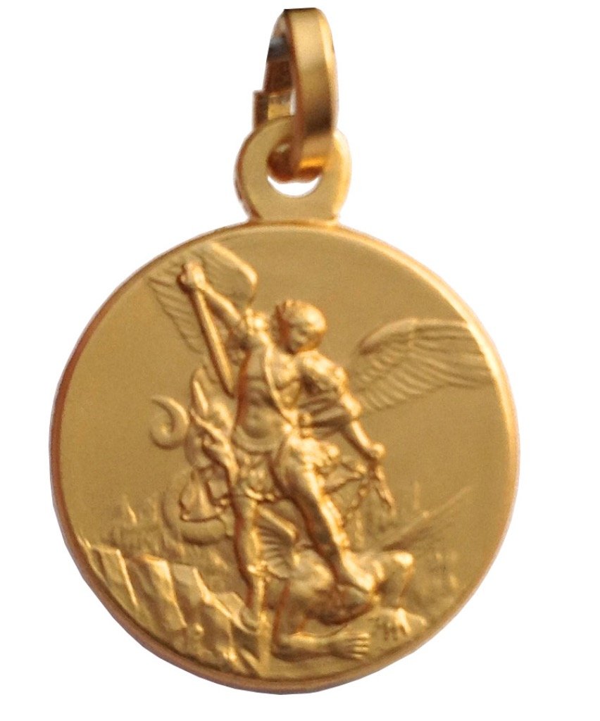 I G J 925 STERLING SILVER SAINT MICHAEL THE ARCHANGE MEDAL - THE PATRON SAINTS MEDALS (925 Sterling Silver - Gold Plated)
