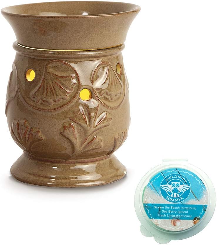 Morning Glory Electric wax melt warmer (wax tart burner) with light & Three Summer Wax Fragrances