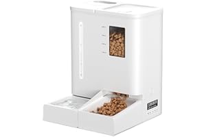 DUDUPET 5L Automatic Cat Feeders, 4L Cat Water Dispenser, 2 in 1 Timed Dog Feeders, Automatic Pet Feeder and Waterer with 10s Voice Recorder, Pet Food and Water Dispenser for Cats, Small Dogs