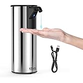 Automatic Soap Dispenser Touchless 11.8oz/350ml Four-Level Adjustable Dispenser Volume,Stainless Steel Material,Battery Powered for Wide Compatibility in Kitchen, Bathroom, Hotel & Office