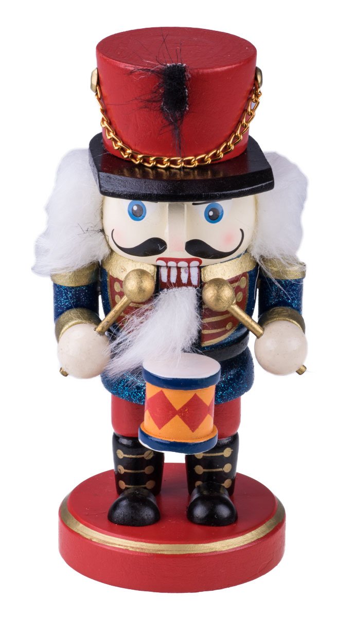 Classic Chubby Drummer Nutcracker by Clever Creations Red and Blue