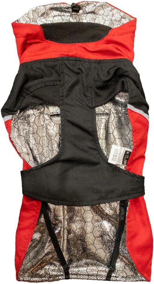 Cross Hiking Dog Coat, Waterproof for Dogs Thermoregulating Lining, Nanga Red, Size 65 cm - 383 g, Black/Red - Image 3