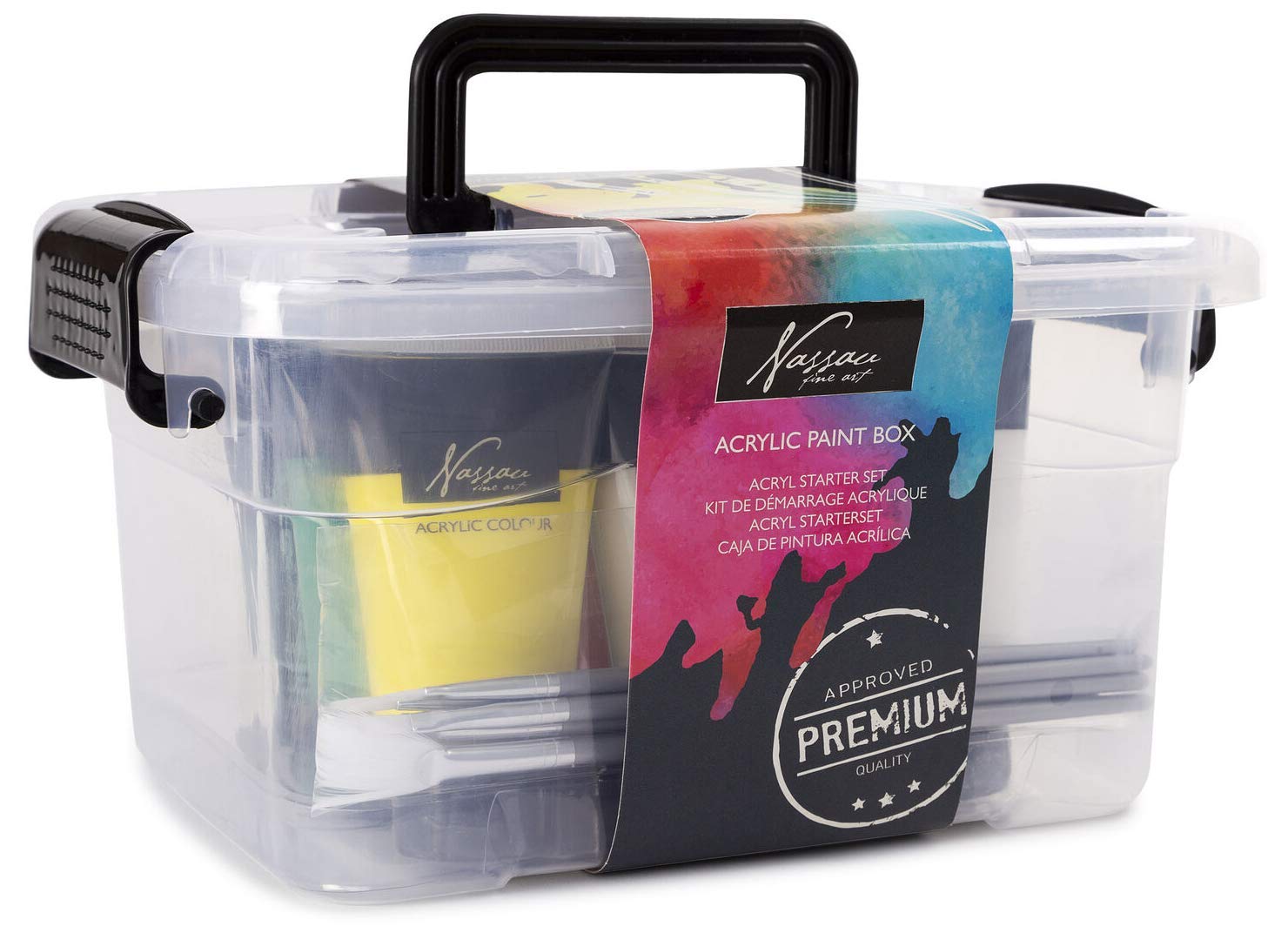 Nassau 15 Piece Professional Fine Art Acrylic Paints & Brushes Box Set