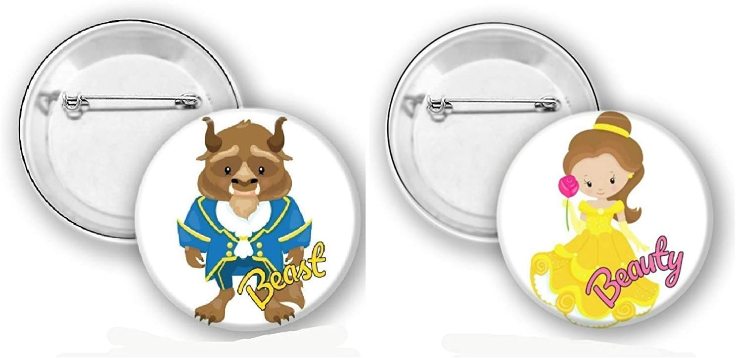HandmadeBeauty Beast Theme Boy Girl Gender Reveal Decorations Baby Shower Party Favors Pin Back Buttons 1-3/4"