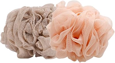 Omenluck 2Pcs Bath Shower Sponge Pouf Loofahs Mesh Exfoliating Back Scrubber