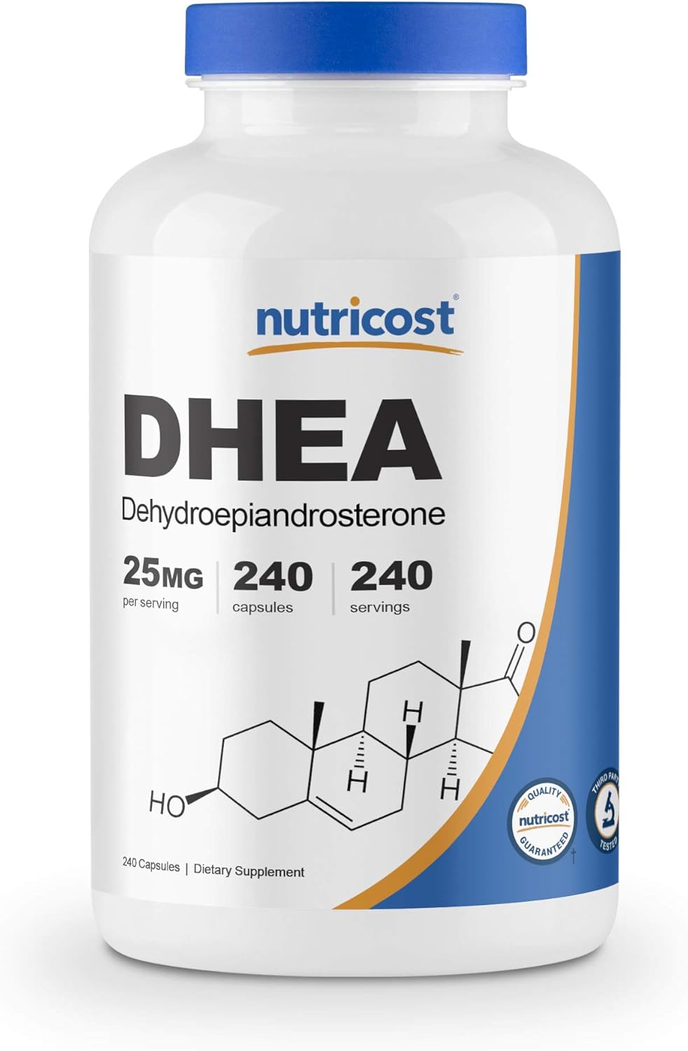 Nutricost DHEA 25mg, 240 Capsules - Gluten Free, Soy Free, Non-GMO, Supplement