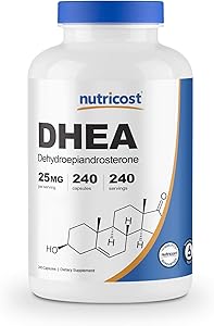 Nutricost DHEA 25mg, 240 Capsules - Gluten Free, Soy Free, Non-GMO, Supplement