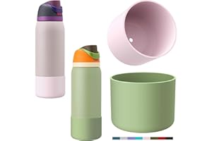 yoelike 2PCS 2 Colors Silicone Water Bottle Boot for Owala, Anti-Slip Protective Sleeve for FreeSip/Twist/Flip, Watter Bottle Accessories, Bottom Bumper Cover, Dishwasher Safe, BPA Free