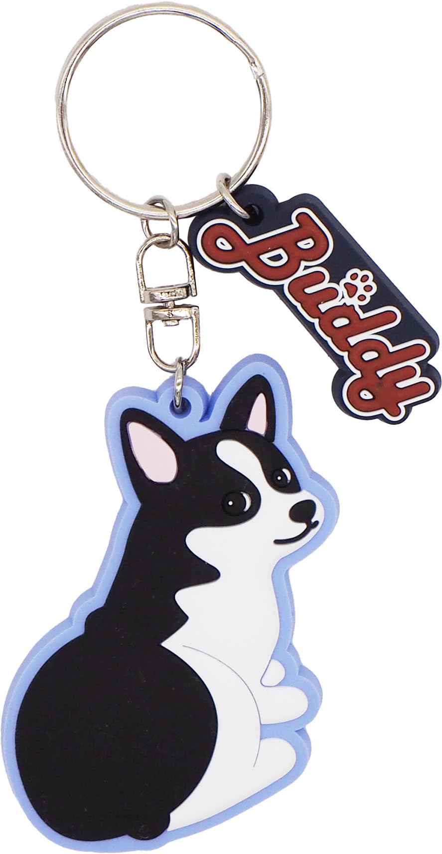 ニックナック ハートフルペット バディー ラバーキーホルダー コーギー ブラック