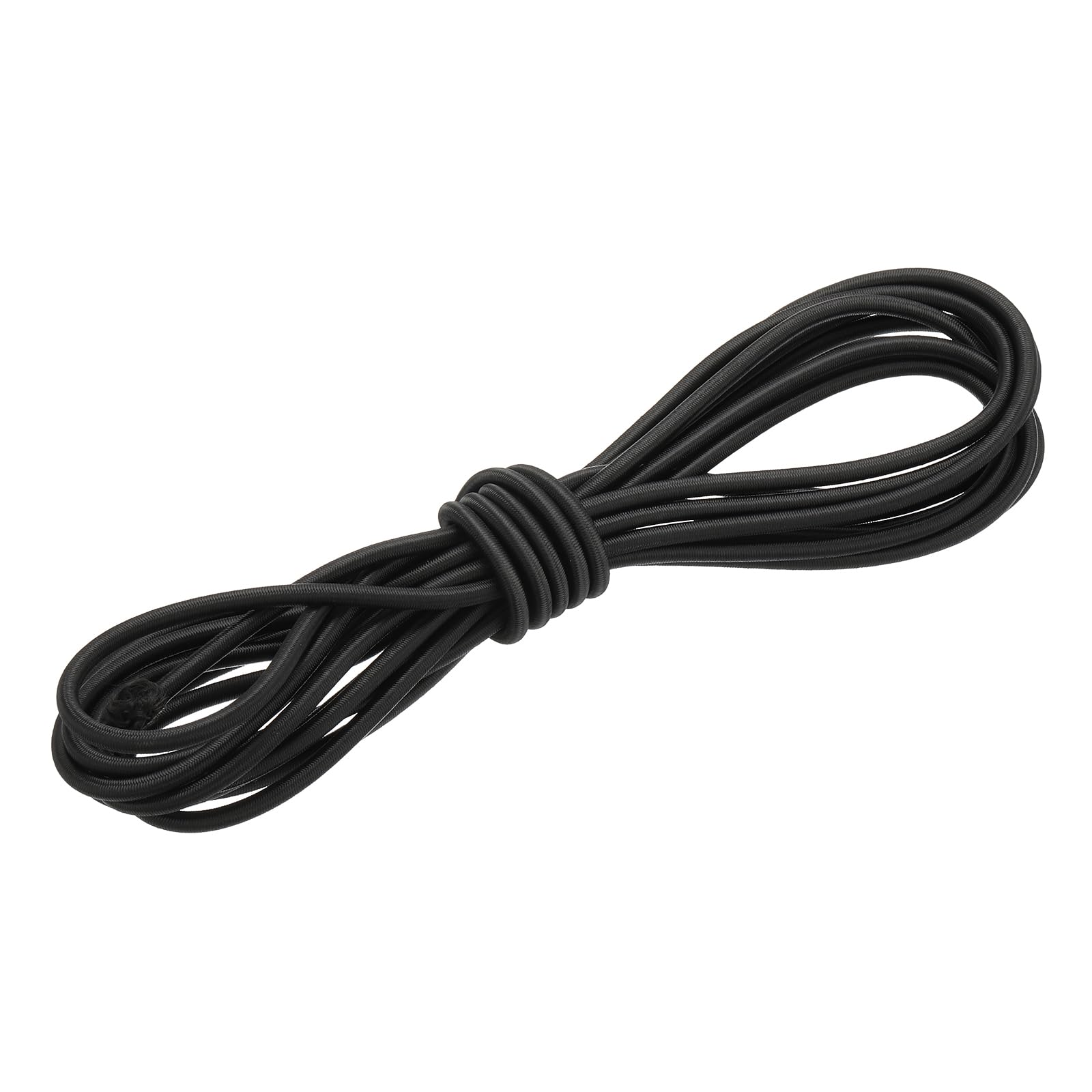 PATIKIL 9/32" x 25' Bungee Shock Cord, 7mm Thick Kayak Stretch String Rope Heavy Elastic Rope Marine Tie-Down Strap for Kayaking Boating Camping, Black