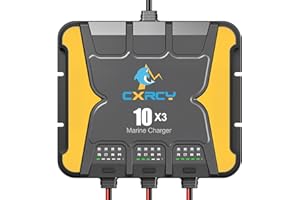 3 Bank Battery Charger 12V, 30A (10A/Bank) onboard Charger, Waterproof Marine Charger, Battery Maintainer & Desulfator for SL