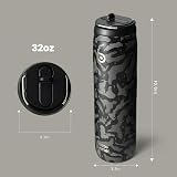 Bottle Bottle 32 oz Insulated Water Bottle with Straw Lid Black Camouflage view 3