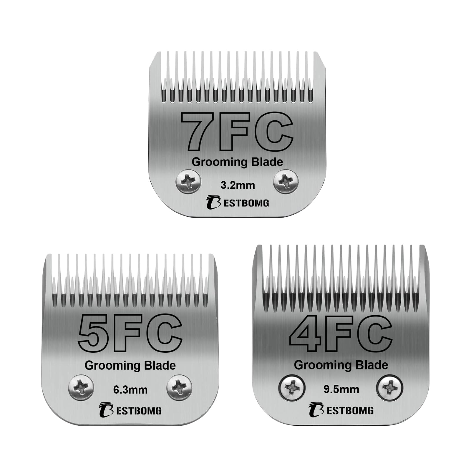 BESTBOMG Dog Grooming Replacement Blade Compatible with Andis/Wahl/Oster Dog Clippers (7FC+5FC+4FC)