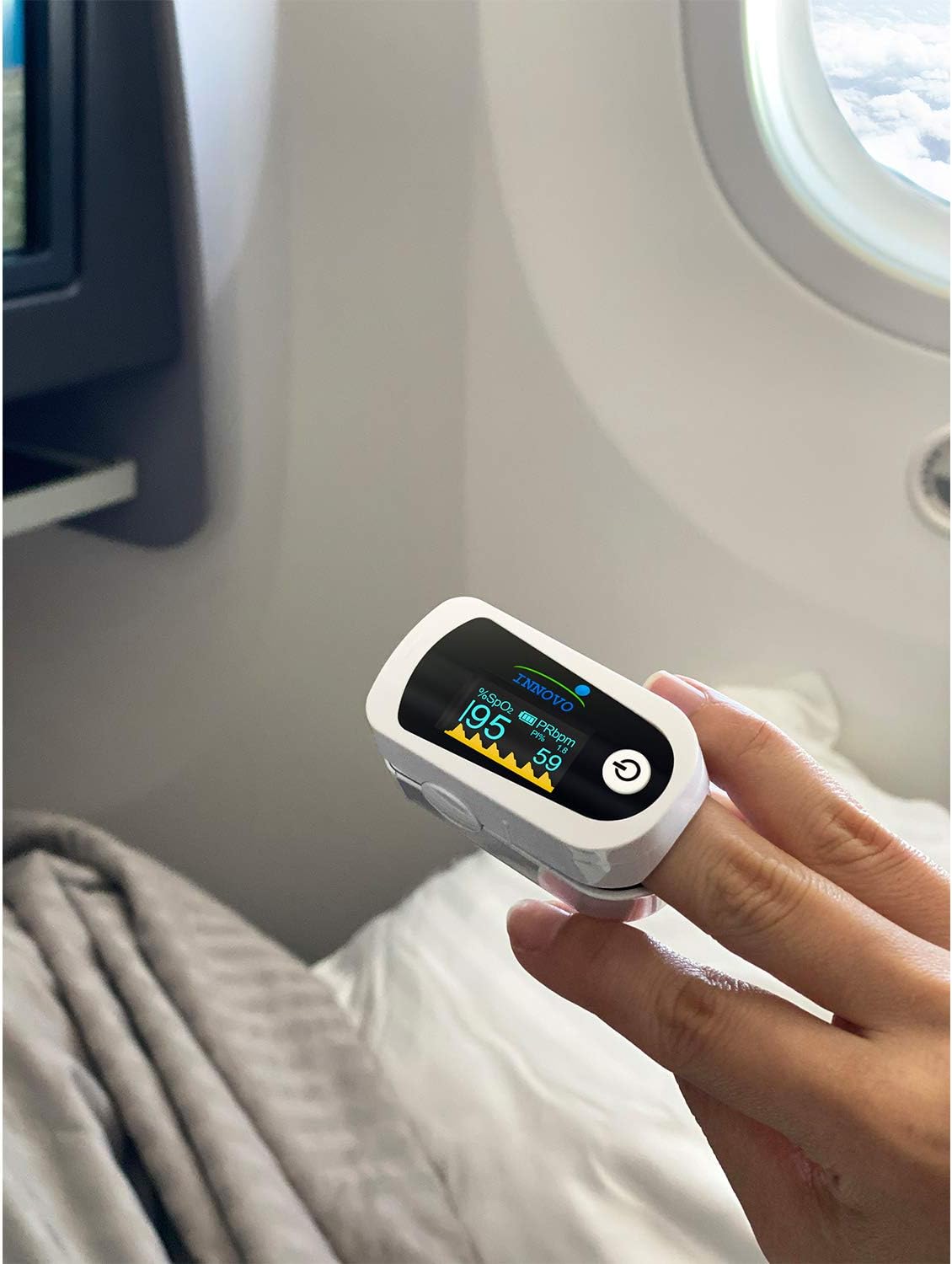 Innovo Premium iP900BP Fingertip Pulse Oximeter Blood Oxygen Monitor with Plethysmograph and Perfusion Index: Health & Personal Care