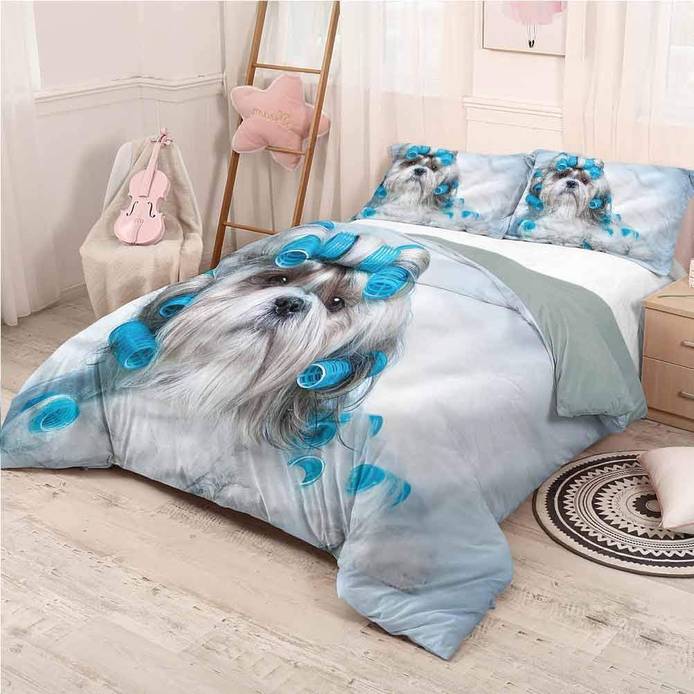 Dog Lover Bed Sheets Set King, Microfiber Sheet Set 3 Piece